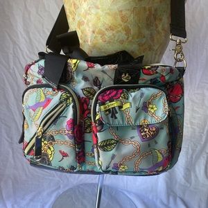 BETSEY JOHNSON multicolor floral messenger bag